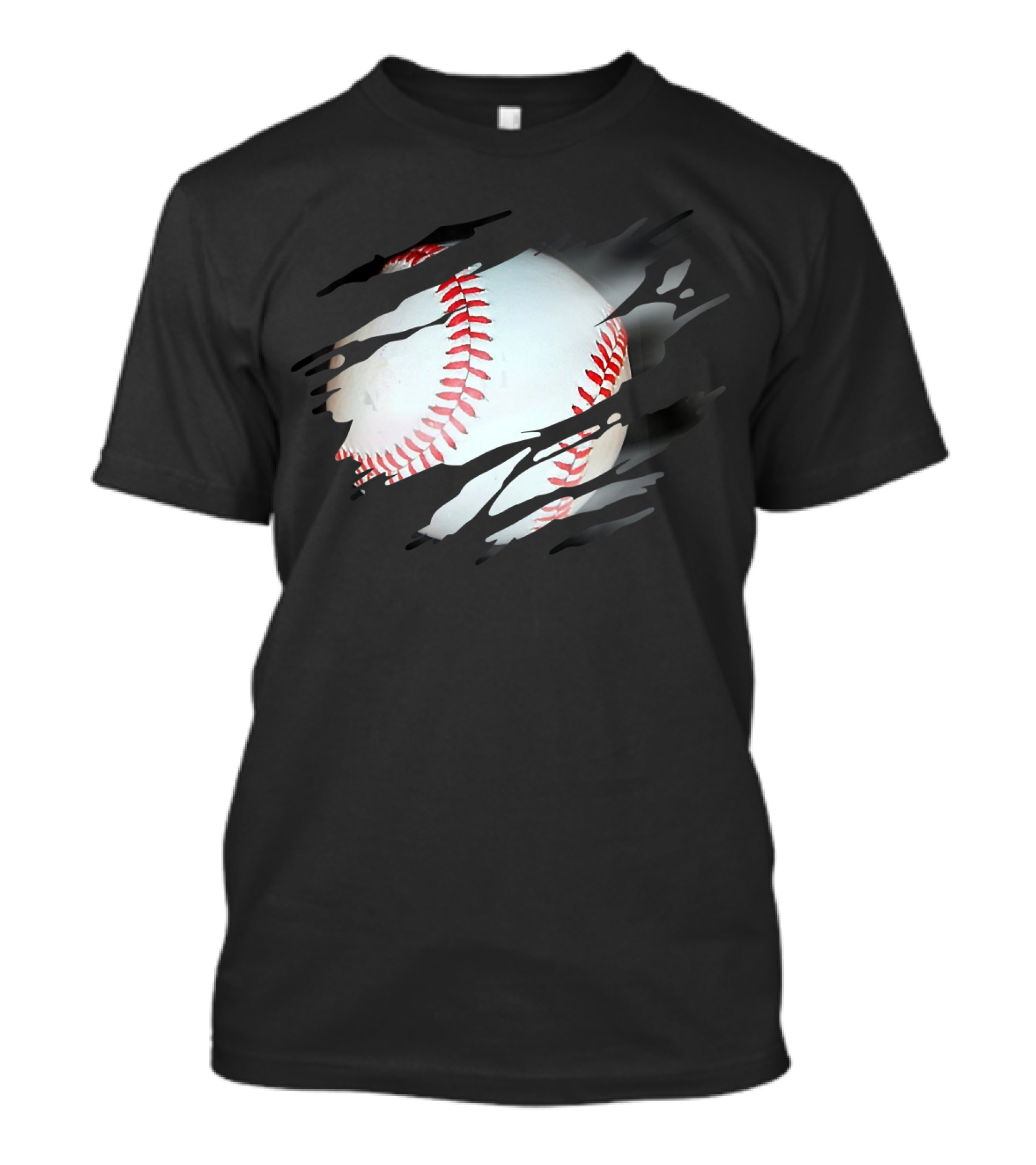Ripped Baseball Fan Sports Play Graphic球 T-Shirt
