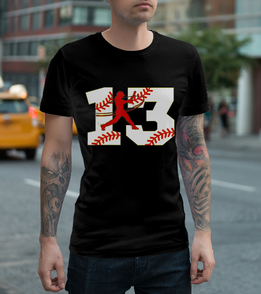 13 Baseball Jersey Silhouette Batter T-Shirt