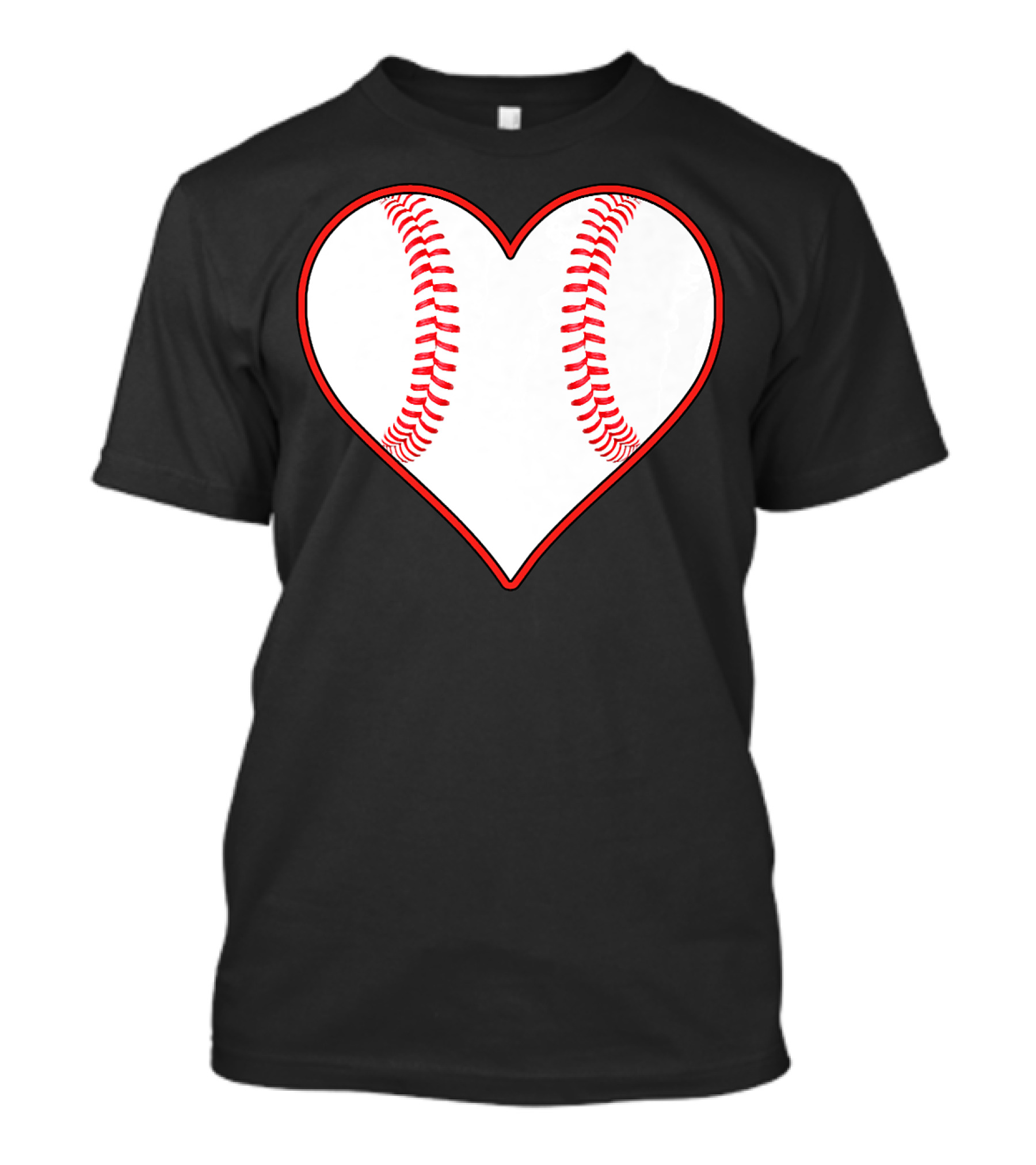 Heart Shaped Baseball Stitching Player Coach Fan T-Shirt