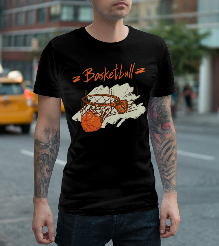 Basketball Player Dunking through Hoop Basketball T-Shirt