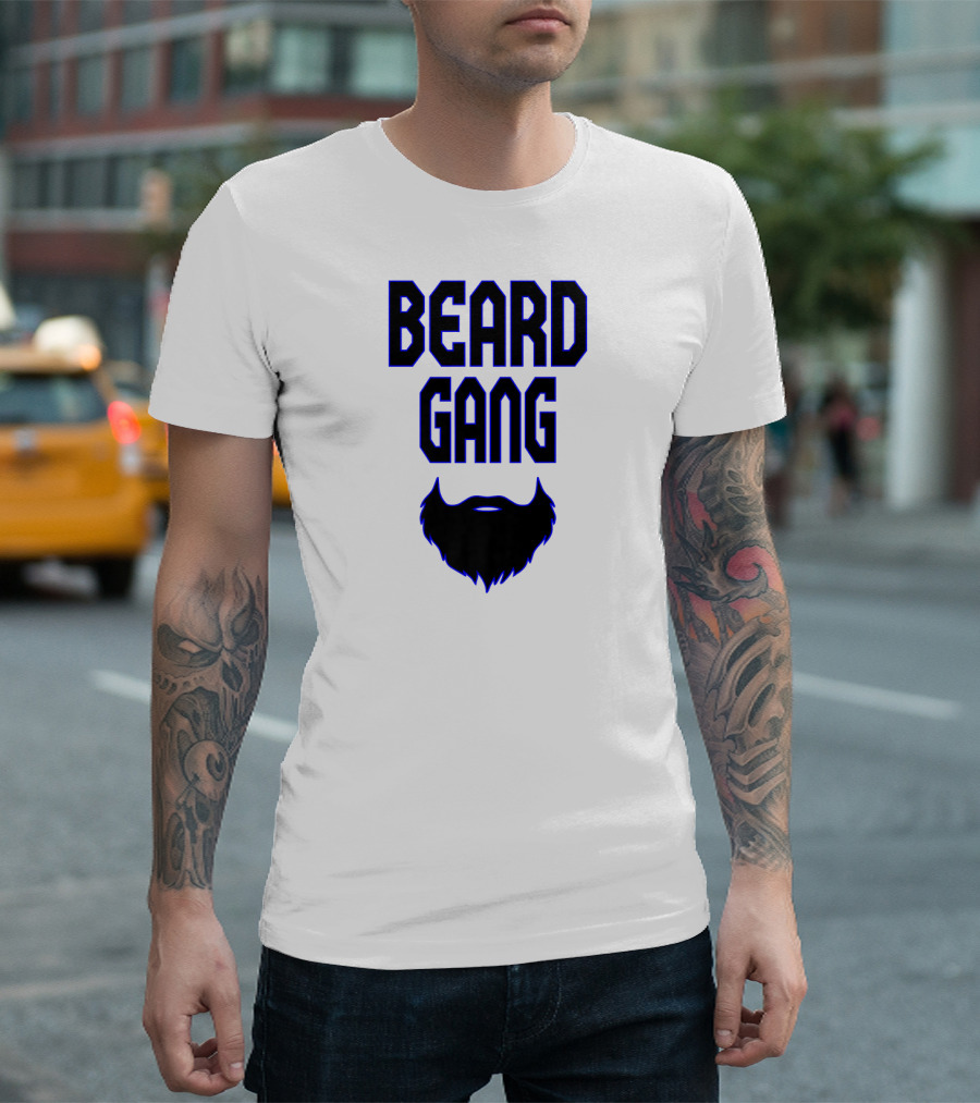 BEARD GANG Blue Outline Beard T-Shirt