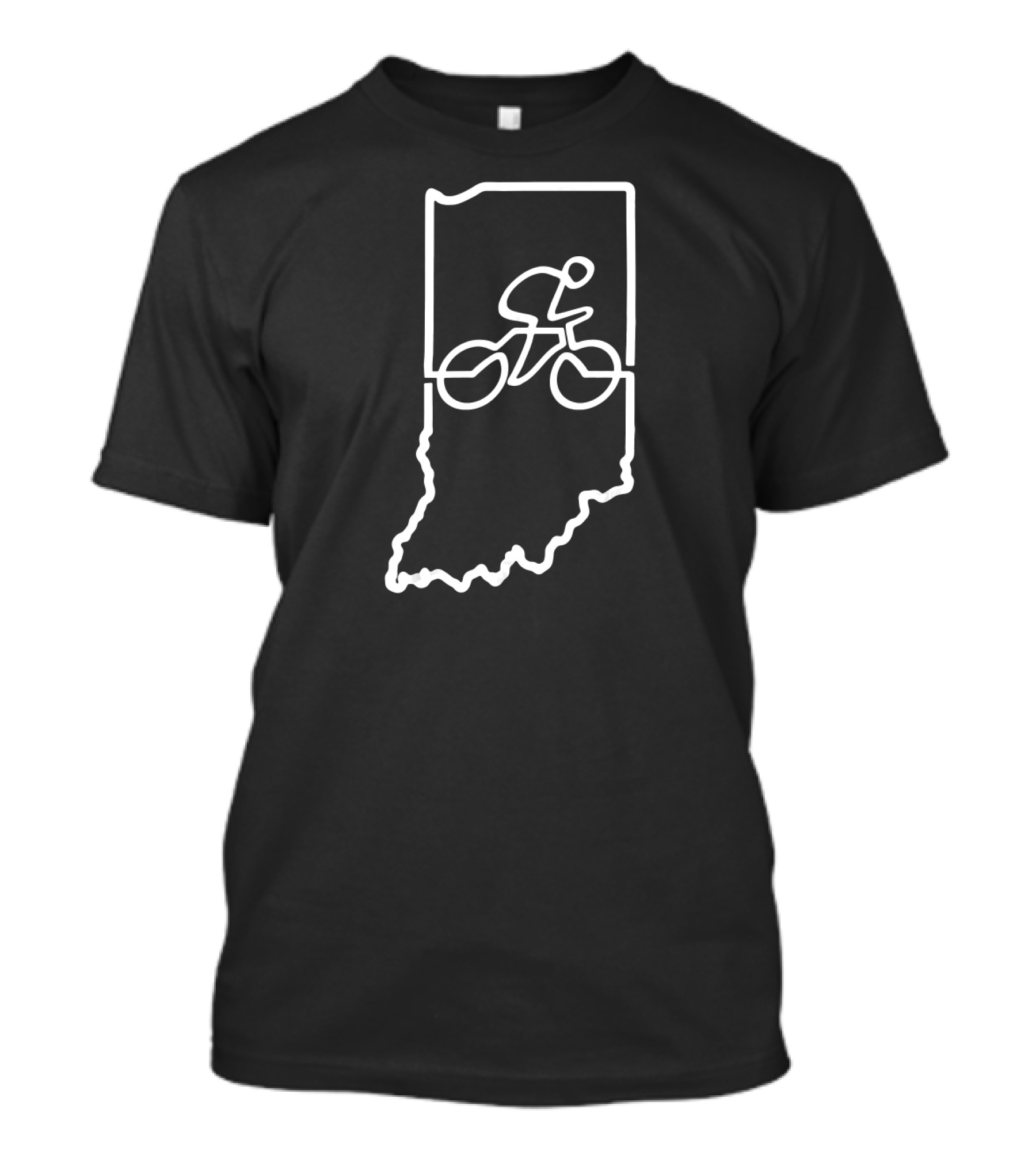Bicycle Indiana Cycling Cyclist State Outline T-Shirt