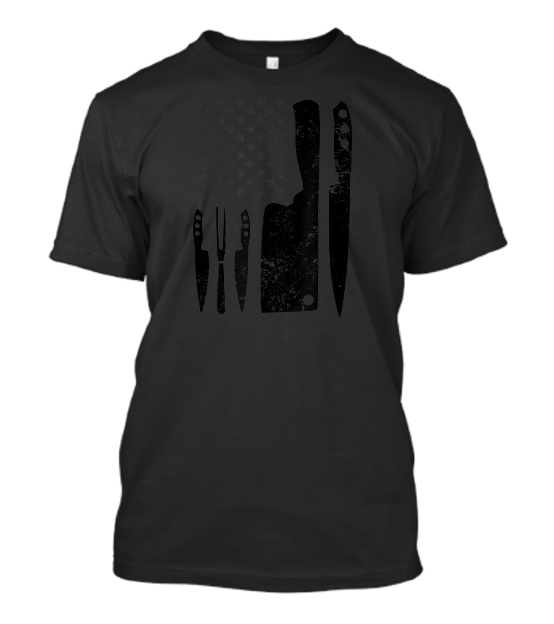 Chef Knife USA Flag Patriotic 4th Of July T-Shirt