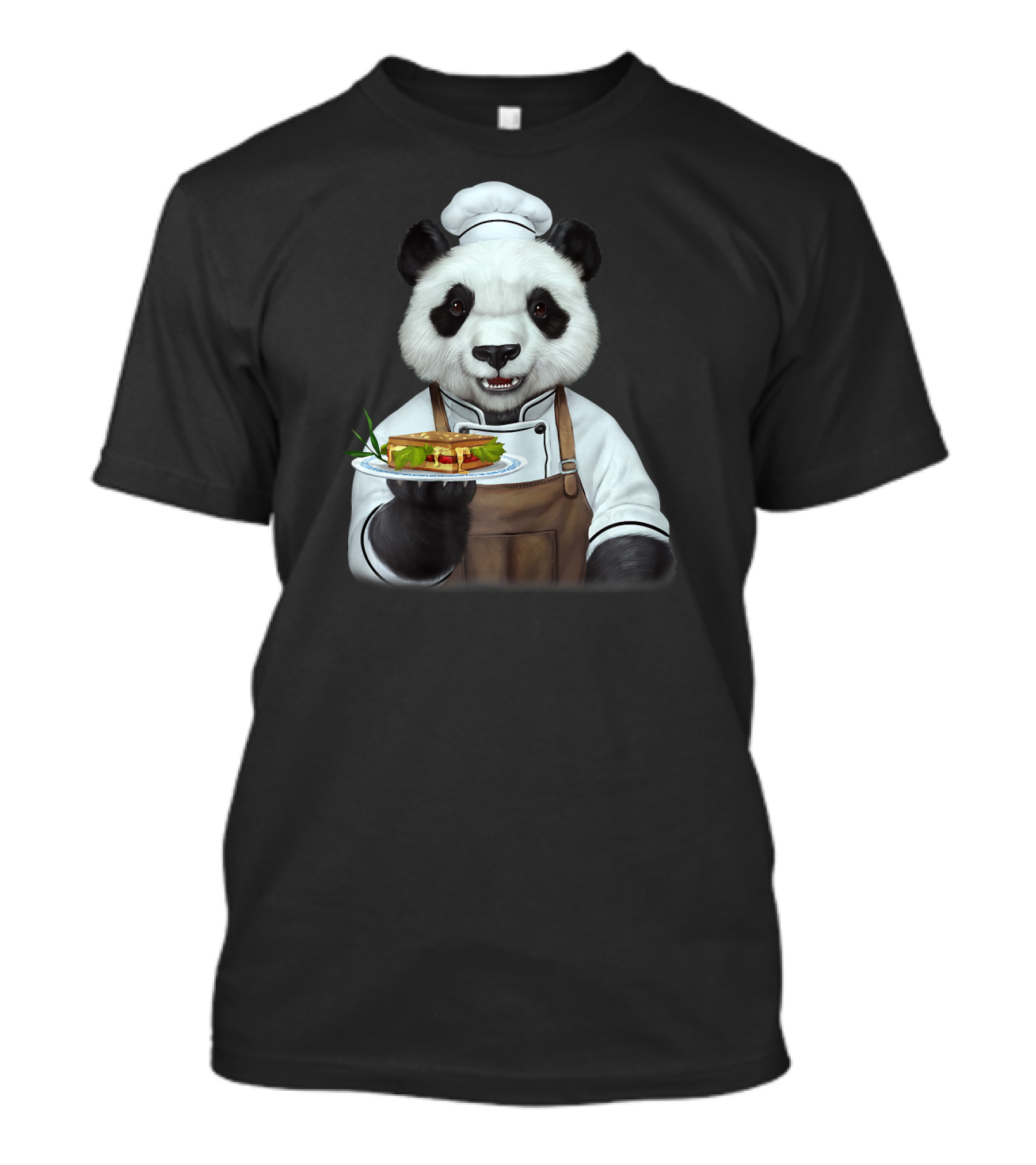 Chef Panda Bear With Animal Face Cooking Dish T-Shirt
