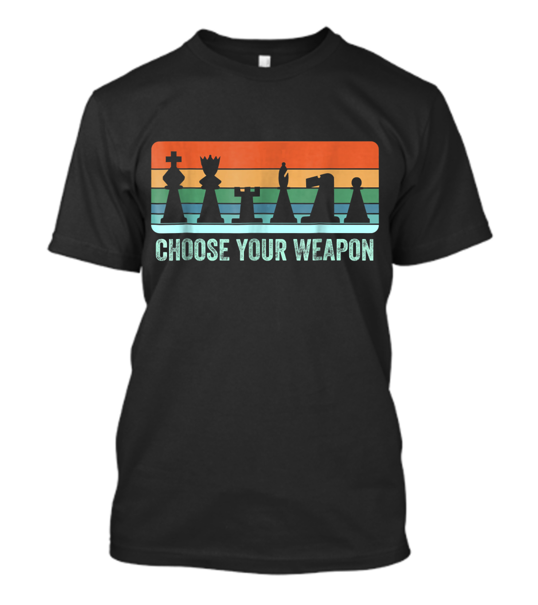 Choose Your Weapon Retro Chess Pieces Vintage Stripes T-Shirt