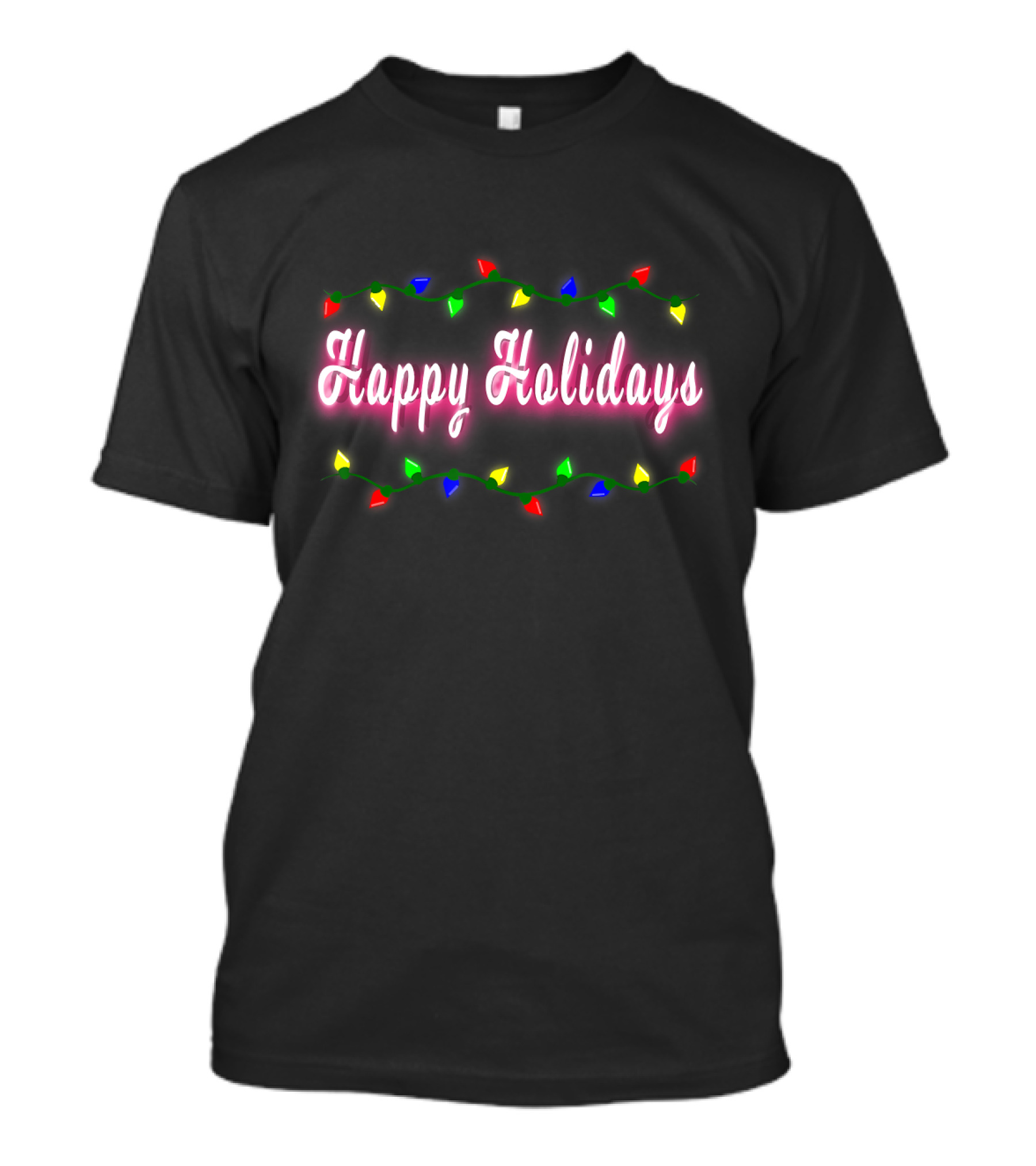 Happy Holidays Christmas Light Top Santa T-Shirt