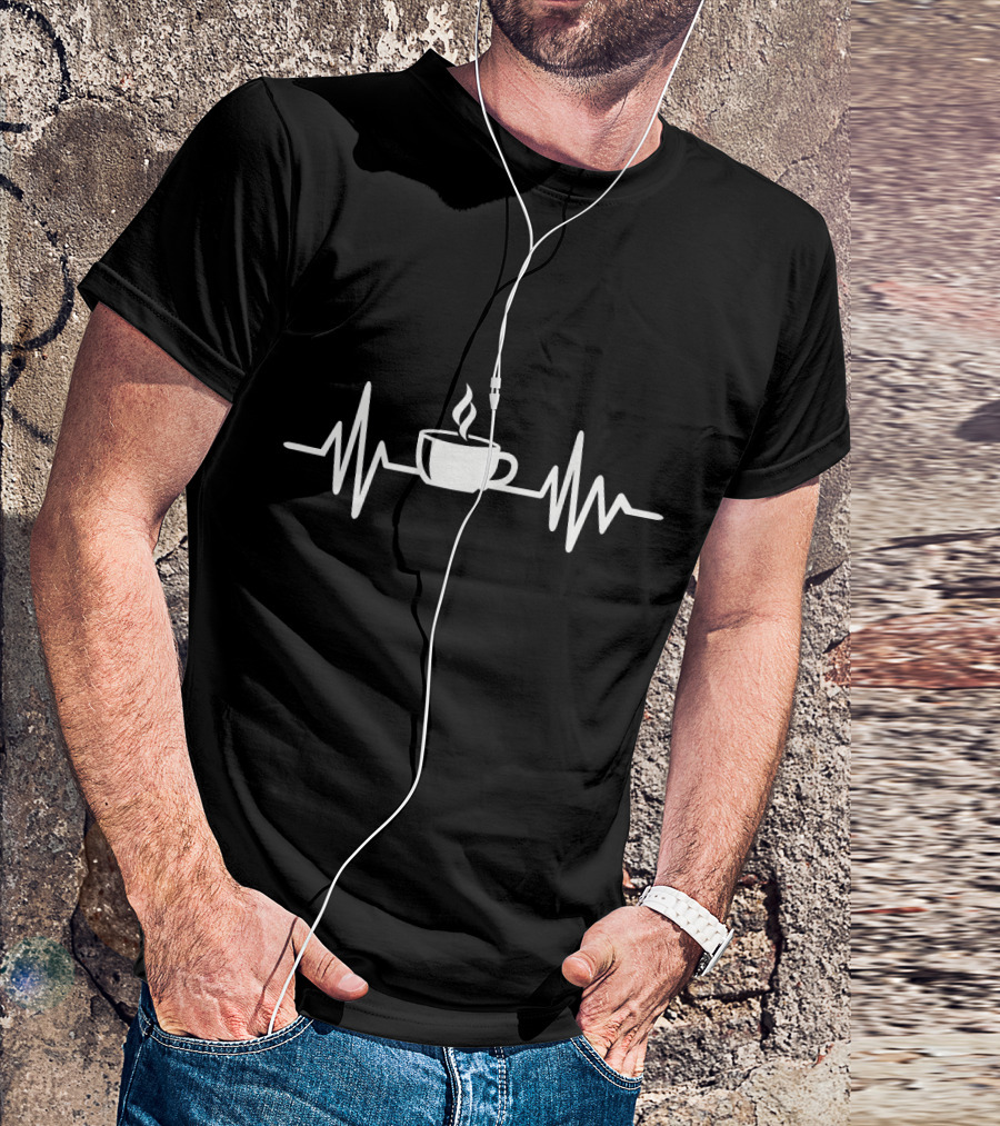 Coffee Cup Heartbeat Frequency T-Shirt