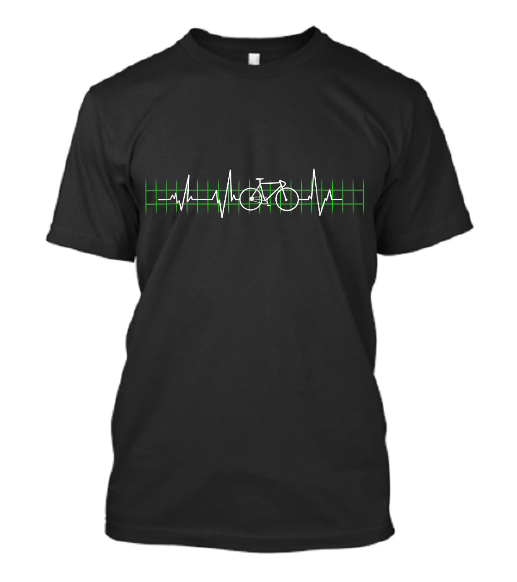 Cycling Heartbeat Mountain Bike ECG Graph T-Shirt