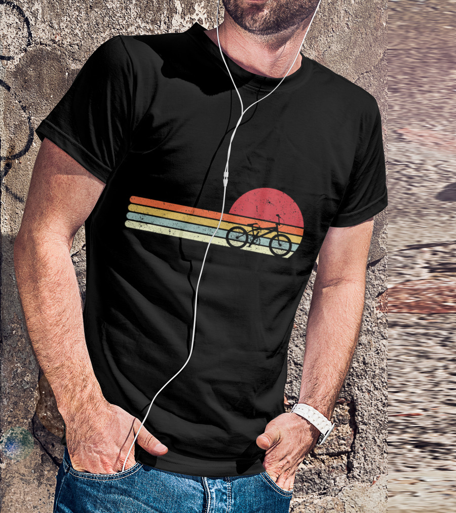 Retro BMX Sunset Cycling T-Shirt