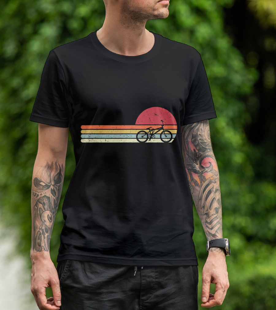 Retro BMX Sunset Cycling T-Shirt