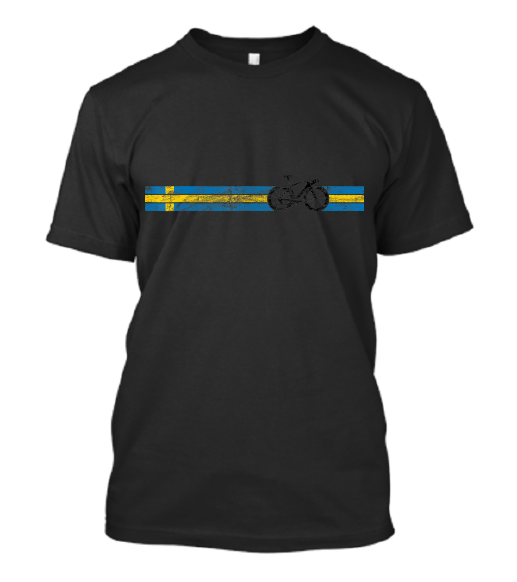 Swedish Flag Bicycle Silhouette Cyclist Sweden Bike T-Shirt