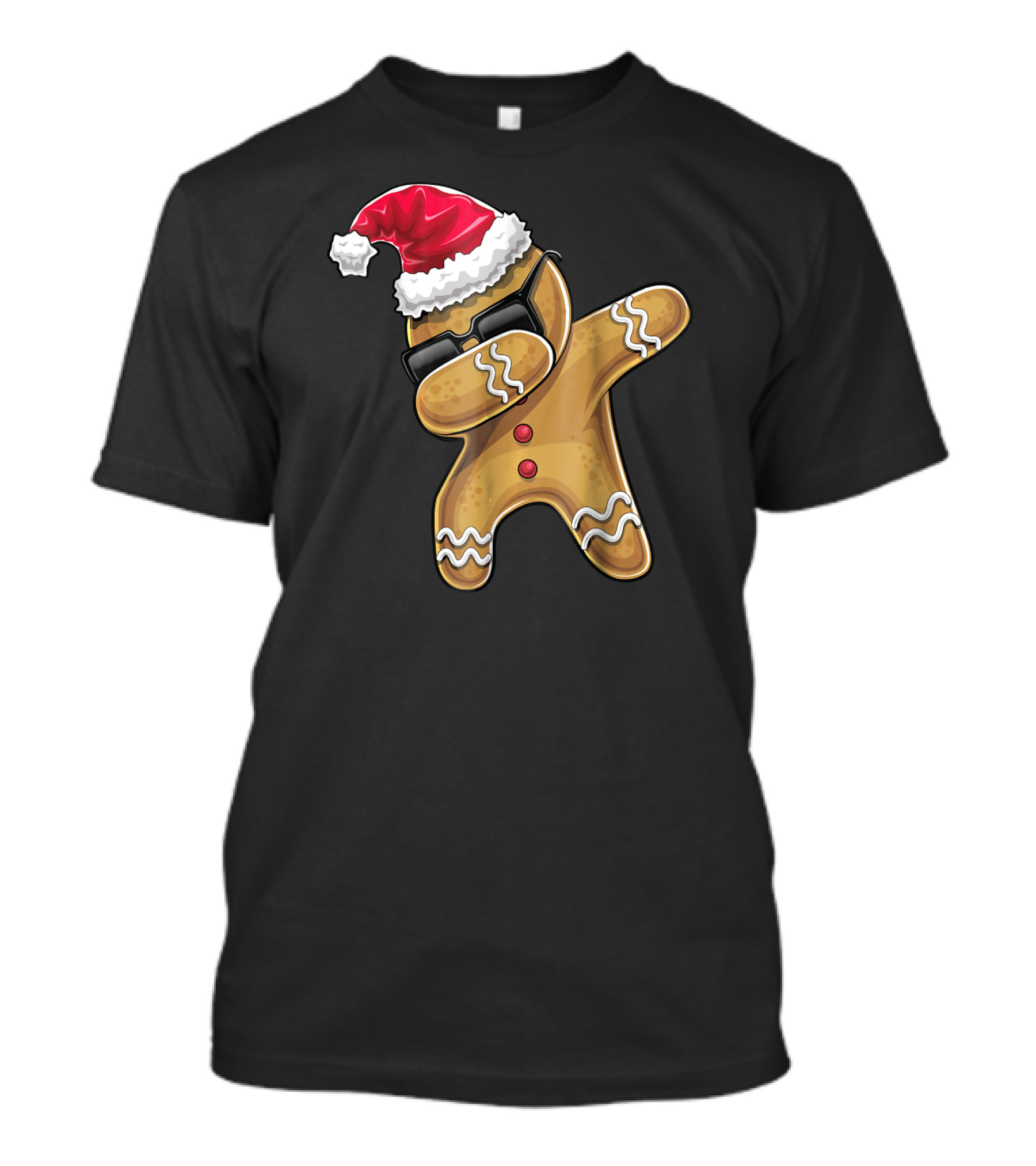 Gingerbread Man Dabbing Santa Christmas Baking T-Shirt