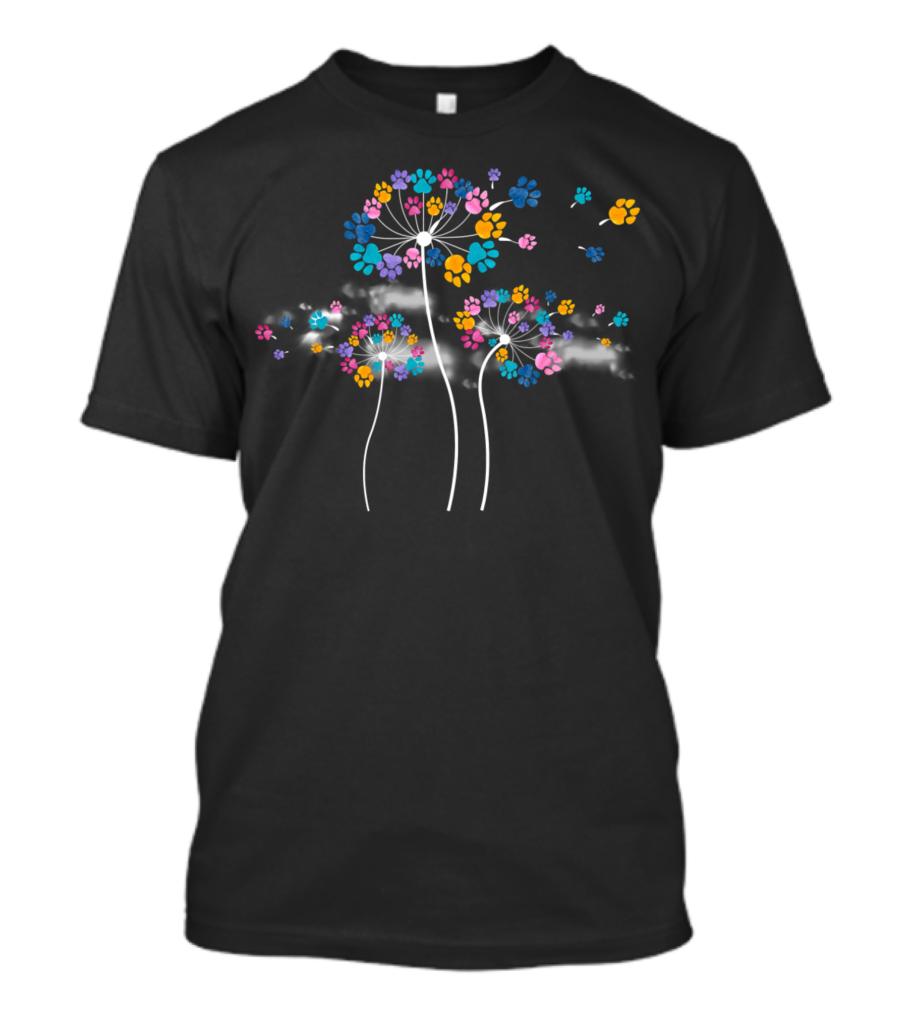 Dog Paw Dandelion Flower Burst T-Shirt