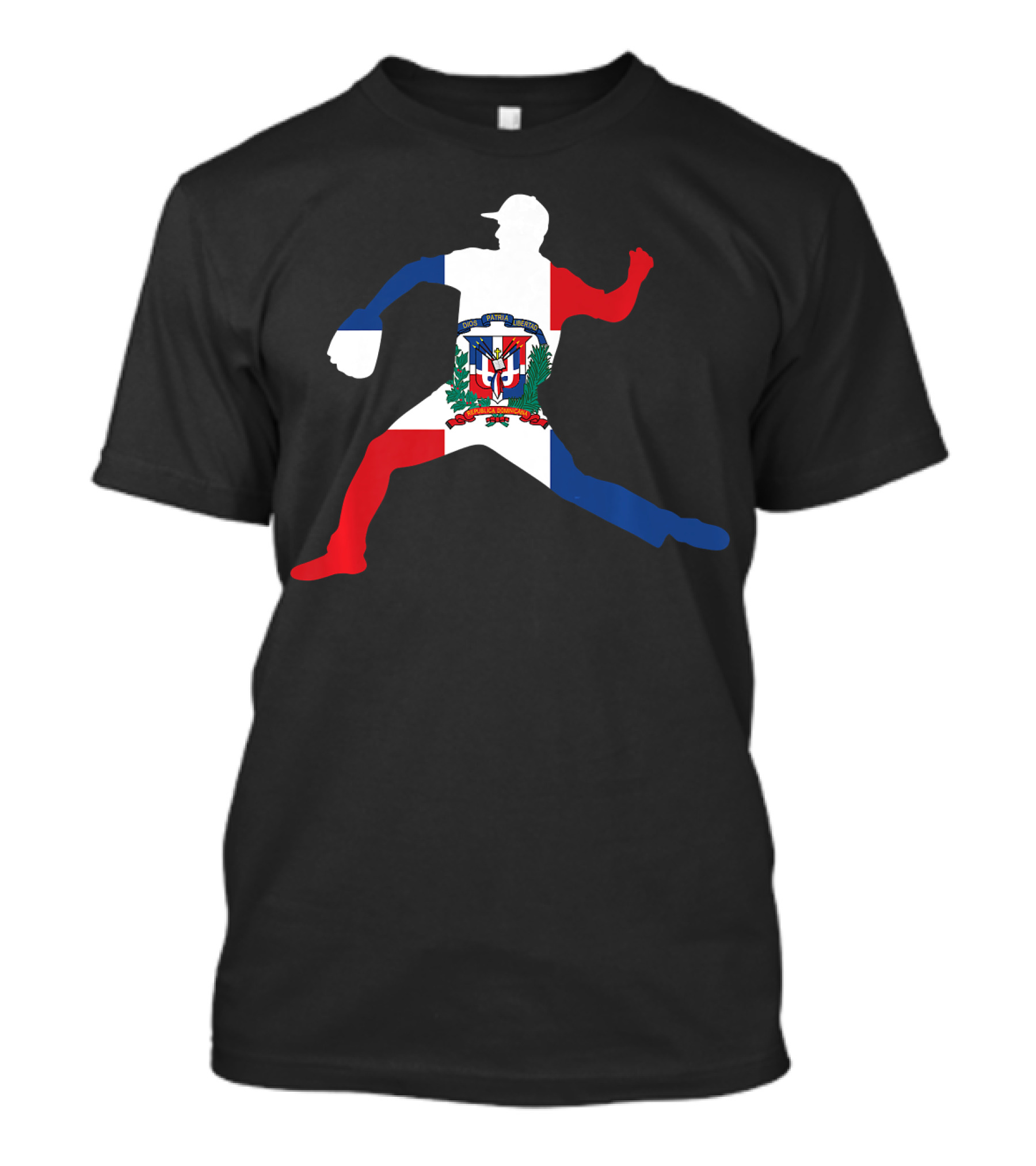 Dominican Republic Flag Baseball Pitcher T-Shirt