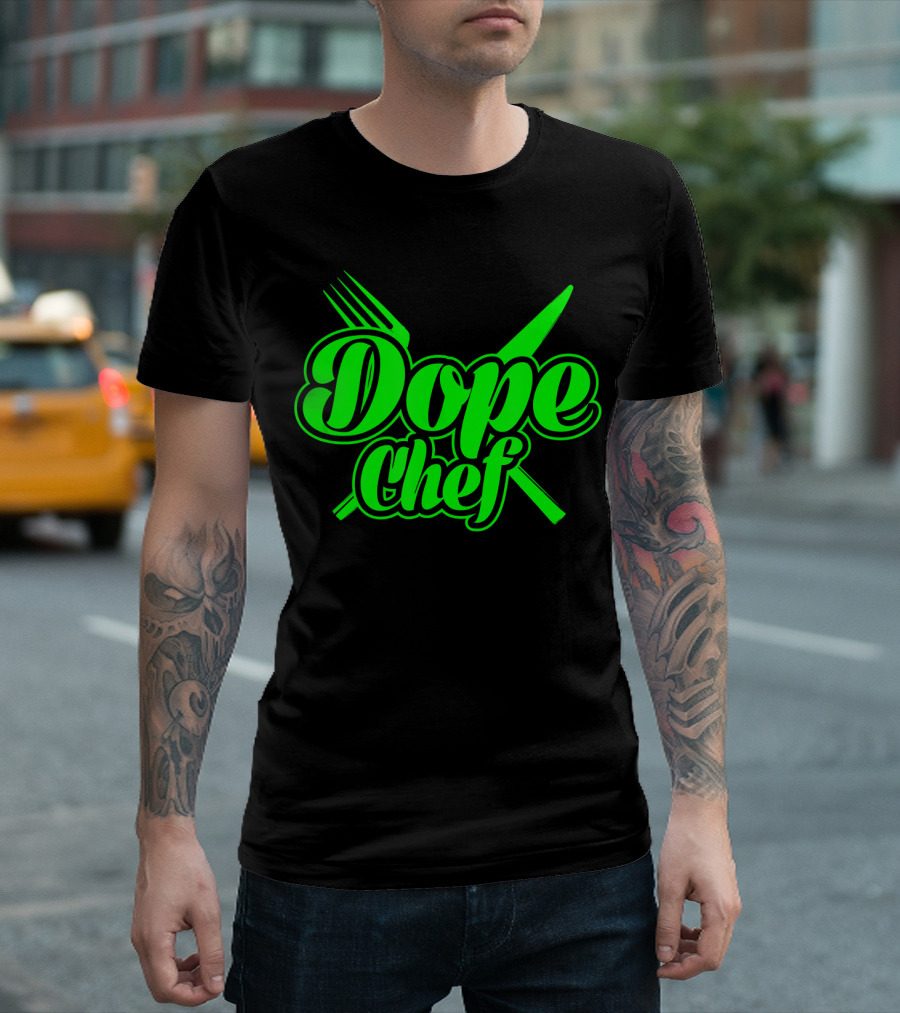 Dope Chef Culinary Fork Knife Crossover T-Shirt