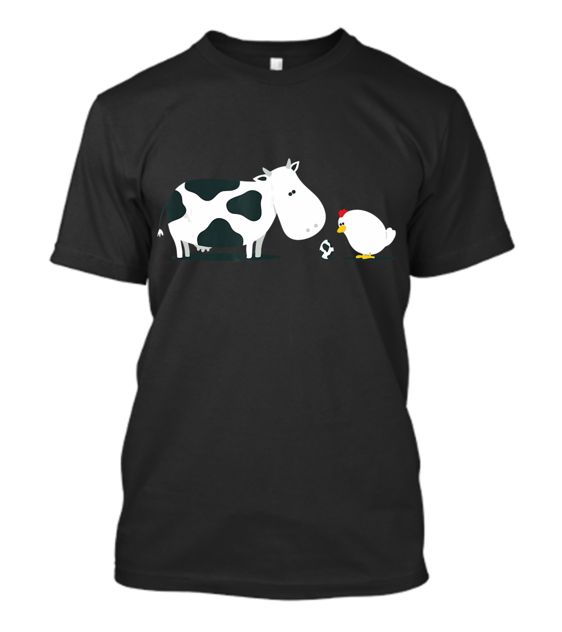 Funny Cute Cow And Chicken With Cow T-Shirt