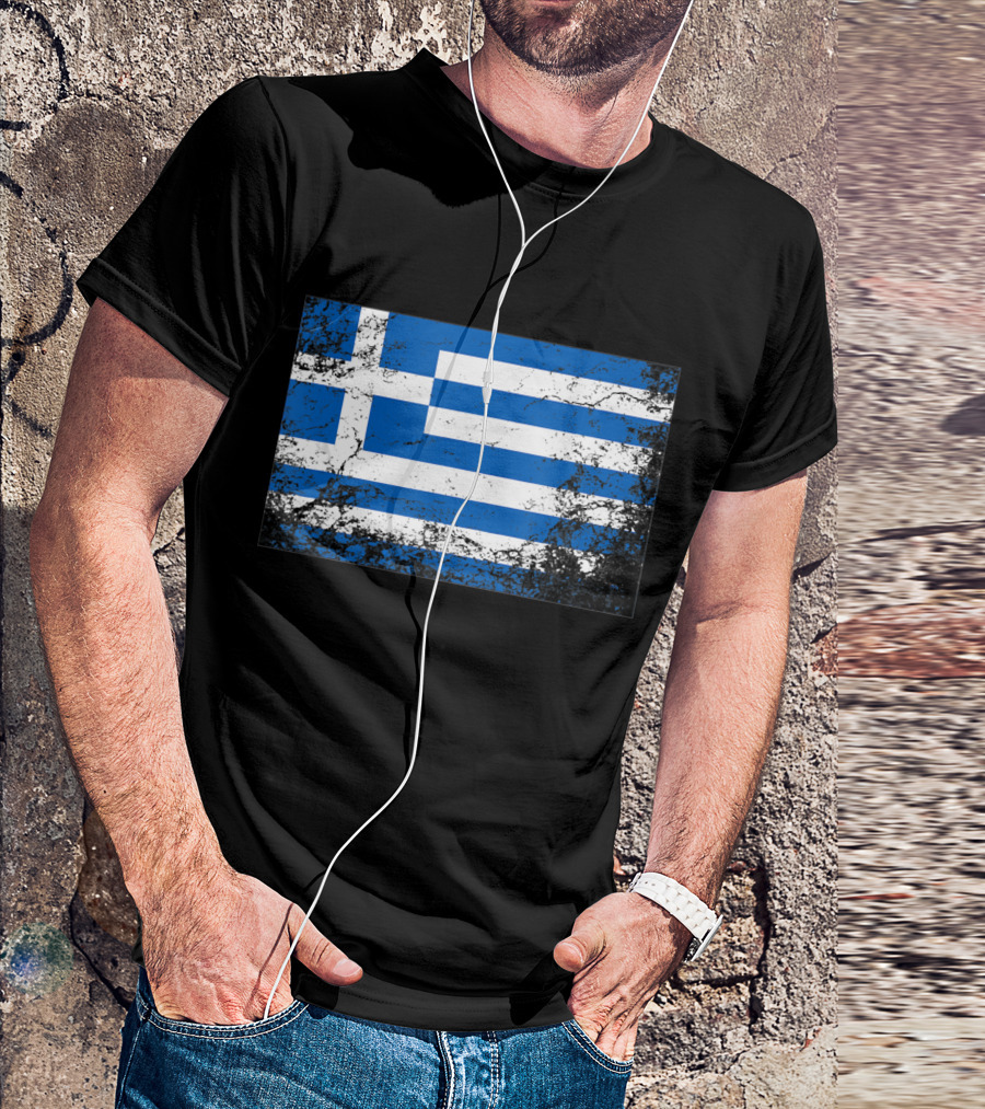 Greek National Flag Vintage T-Shirt