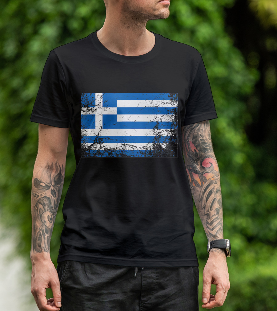 Greek National Flag Vintage T-Shirt