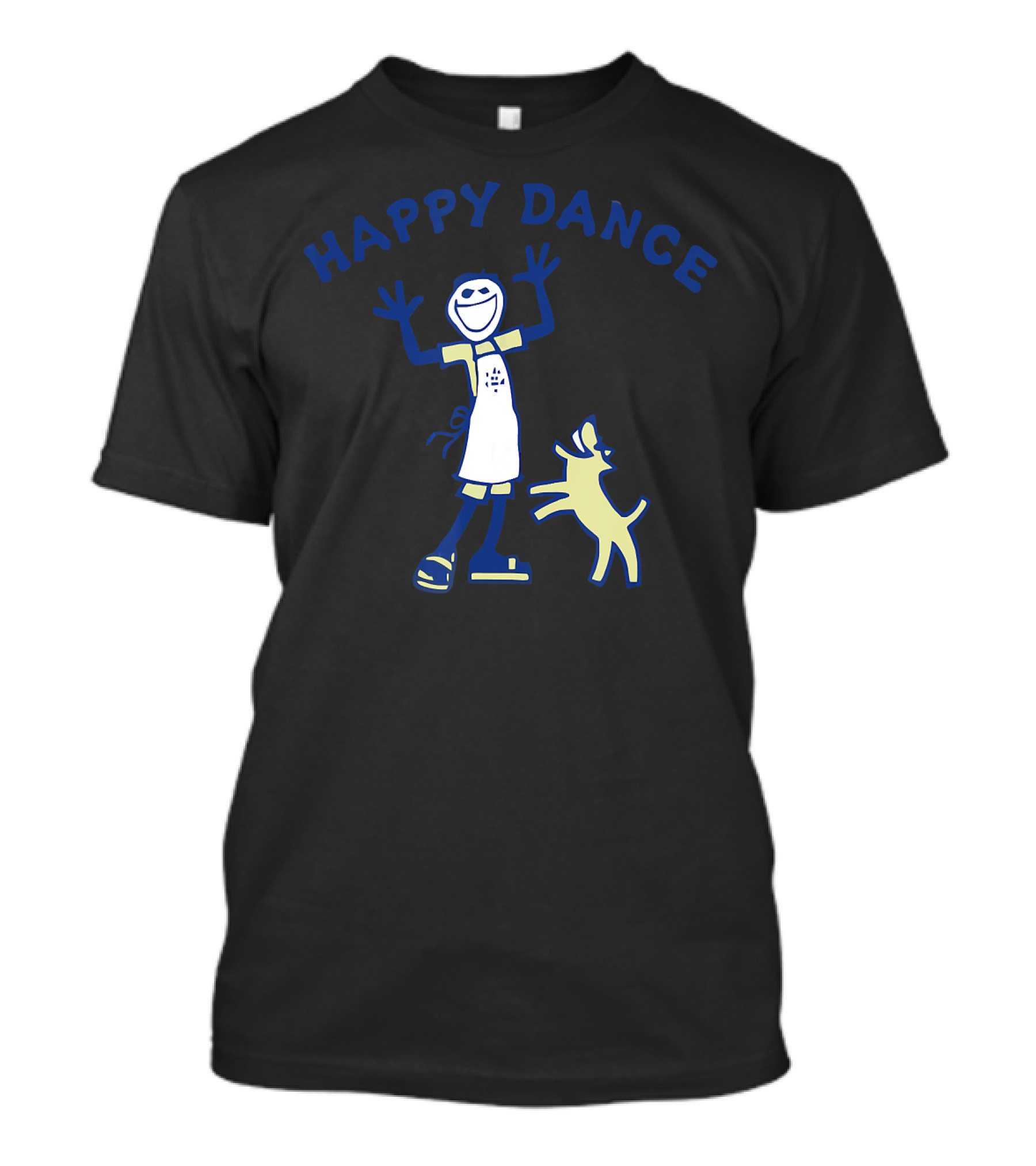 Happy Dance Fun Cartoon Character With Dog T-Shirt