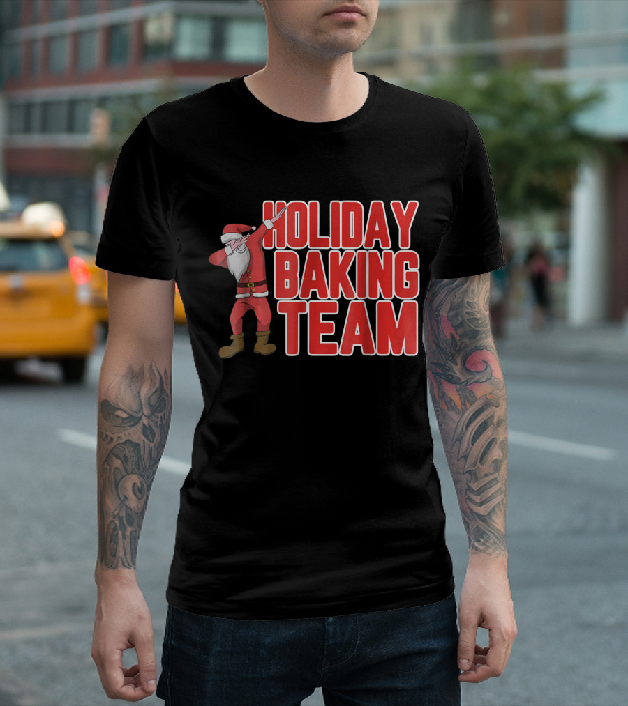 Holiday Baking Team Santa Dabbing Christmas T-Shirt