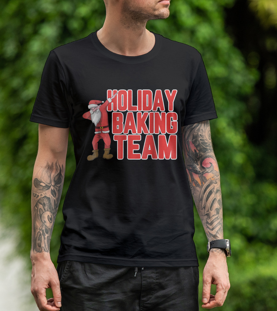 Holiday Baking Team Santa Dabbing Christmas T-Shirt