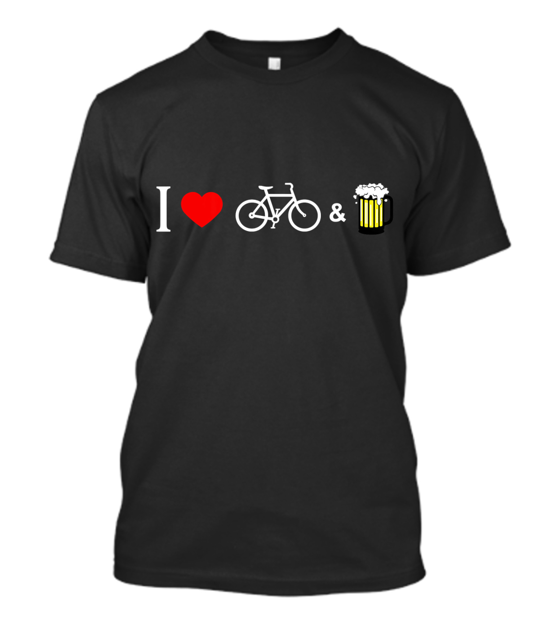 I Love Bikes And Beer Bicycle Heart Symbol Cycli T-Shirt