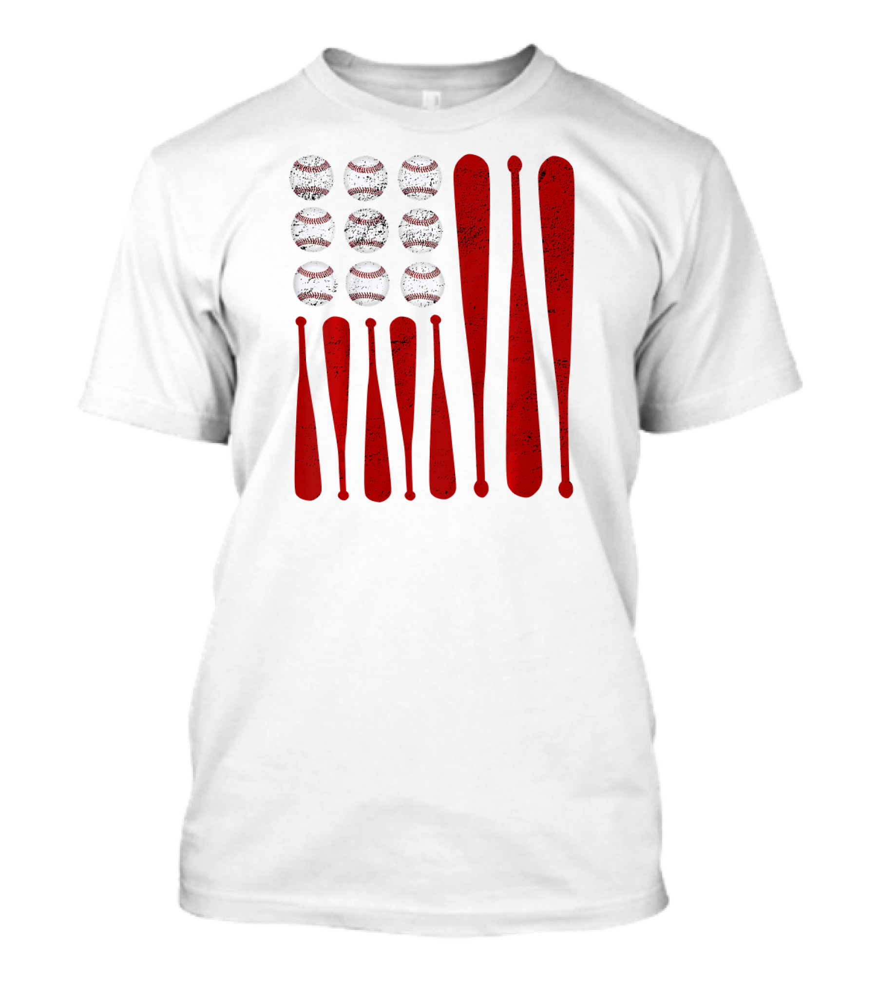 Kids 4th Of July American Flag Baseball Bat T-Shirt