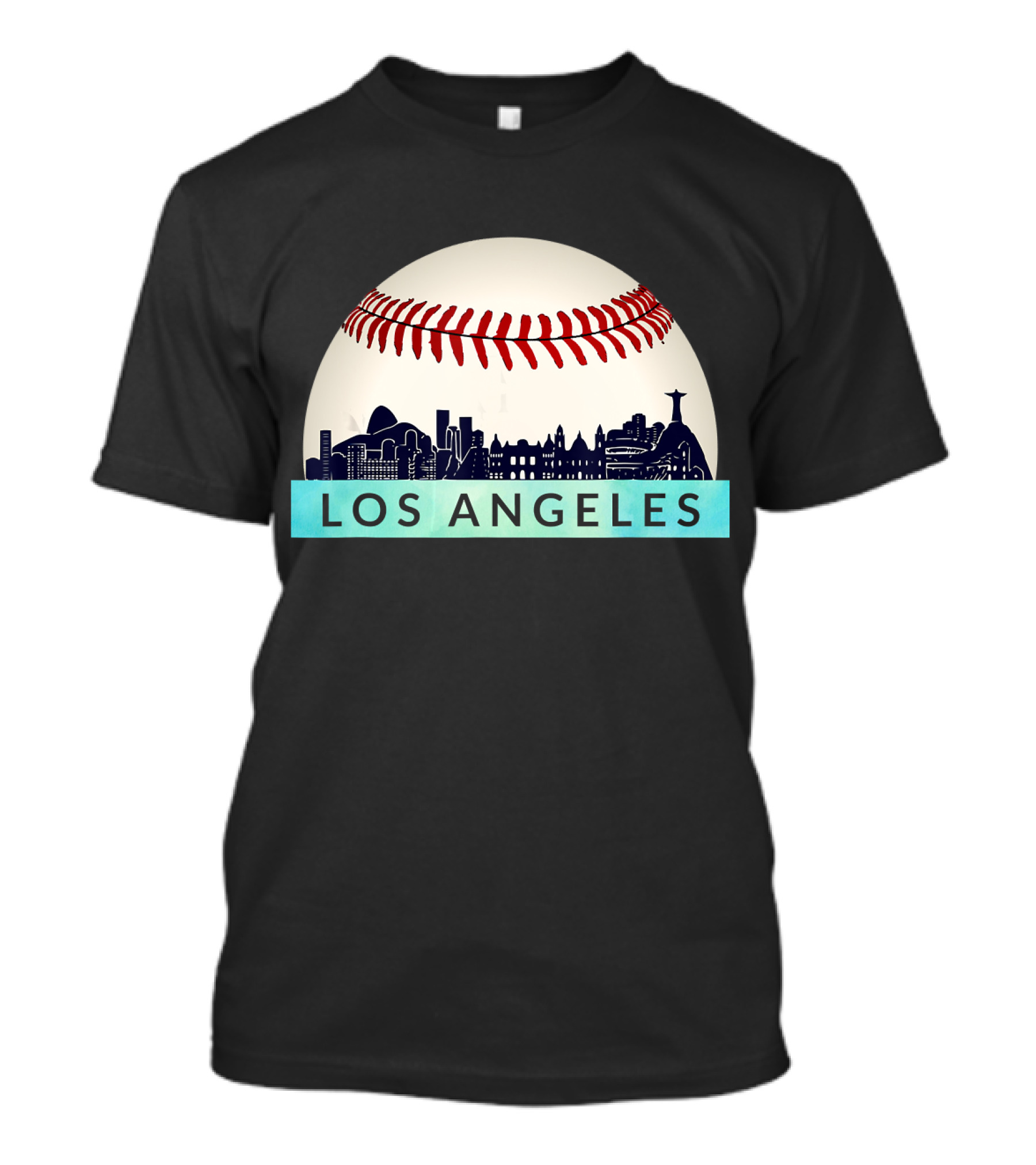 Los Angeles Skyline Baseball Stitches T-Shirt