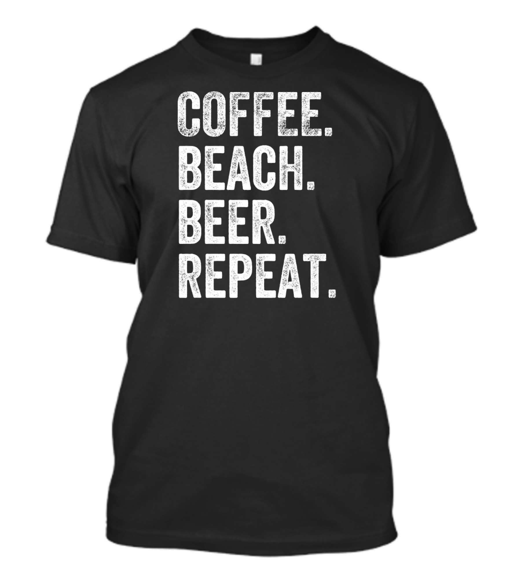 Coffee Beach Beer Repeat Mens Funny Summer T-Shirt