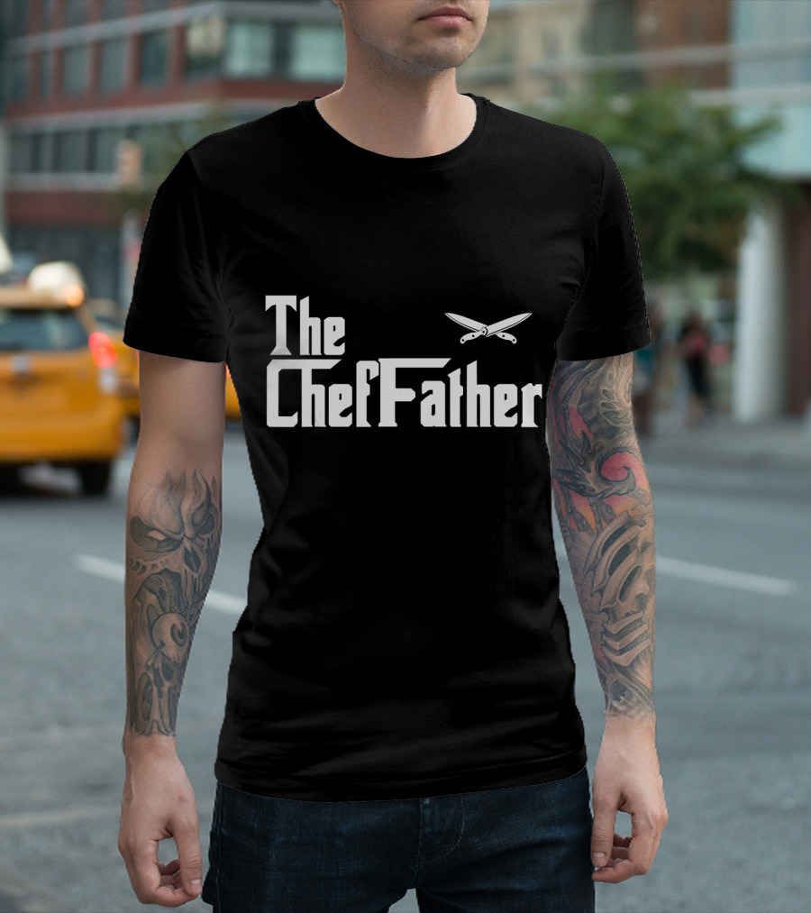 Mens The ChefFather Funny Culinary Chef Knife Club Cook T-Shirt