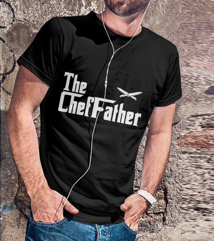 Mens The ChefFather Funny Culinary Chef Knife Club Cook T-Shirt