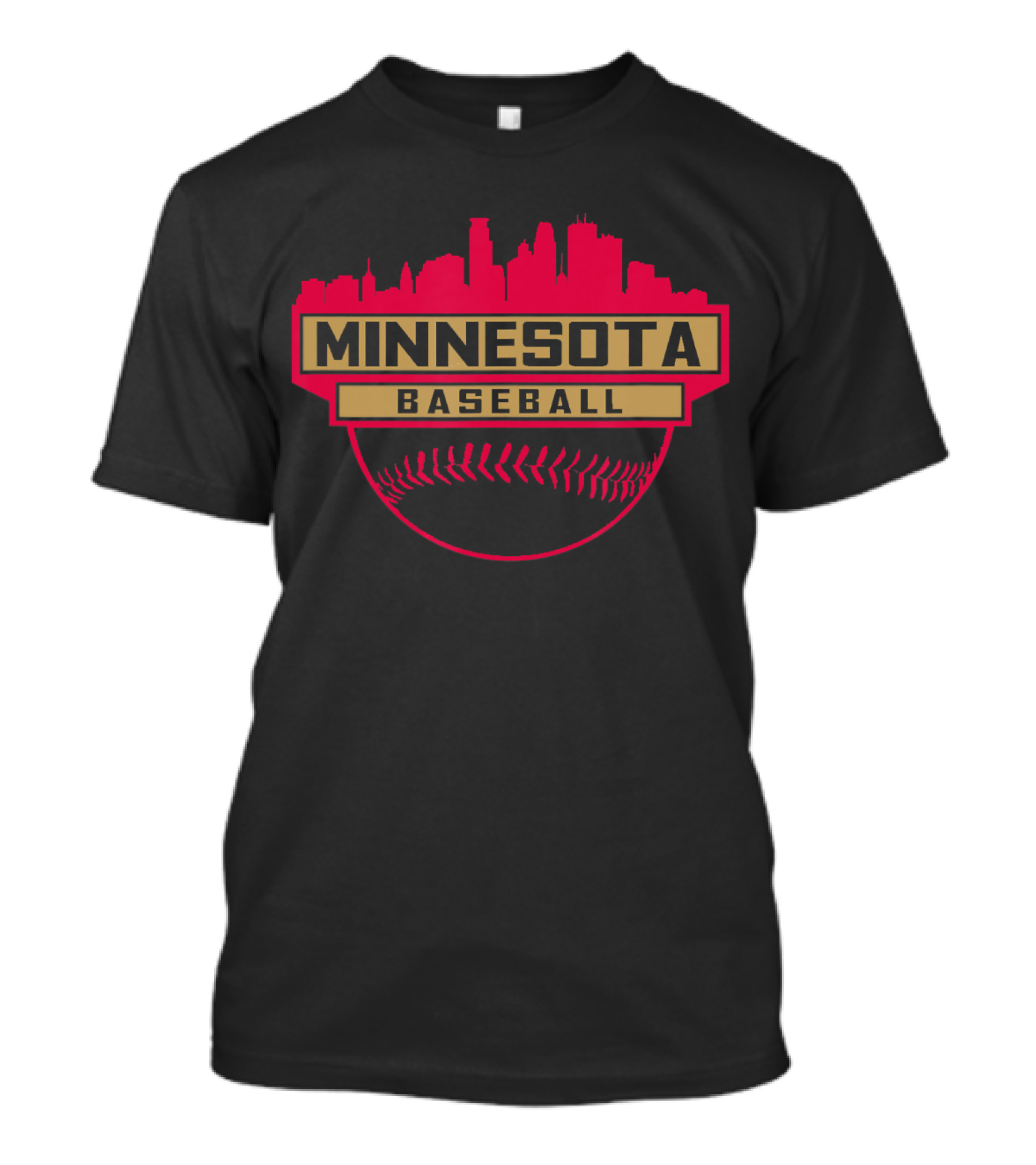 Minnesota Baseball City Skyline Banner Logo Iconic Sports T-Shirt