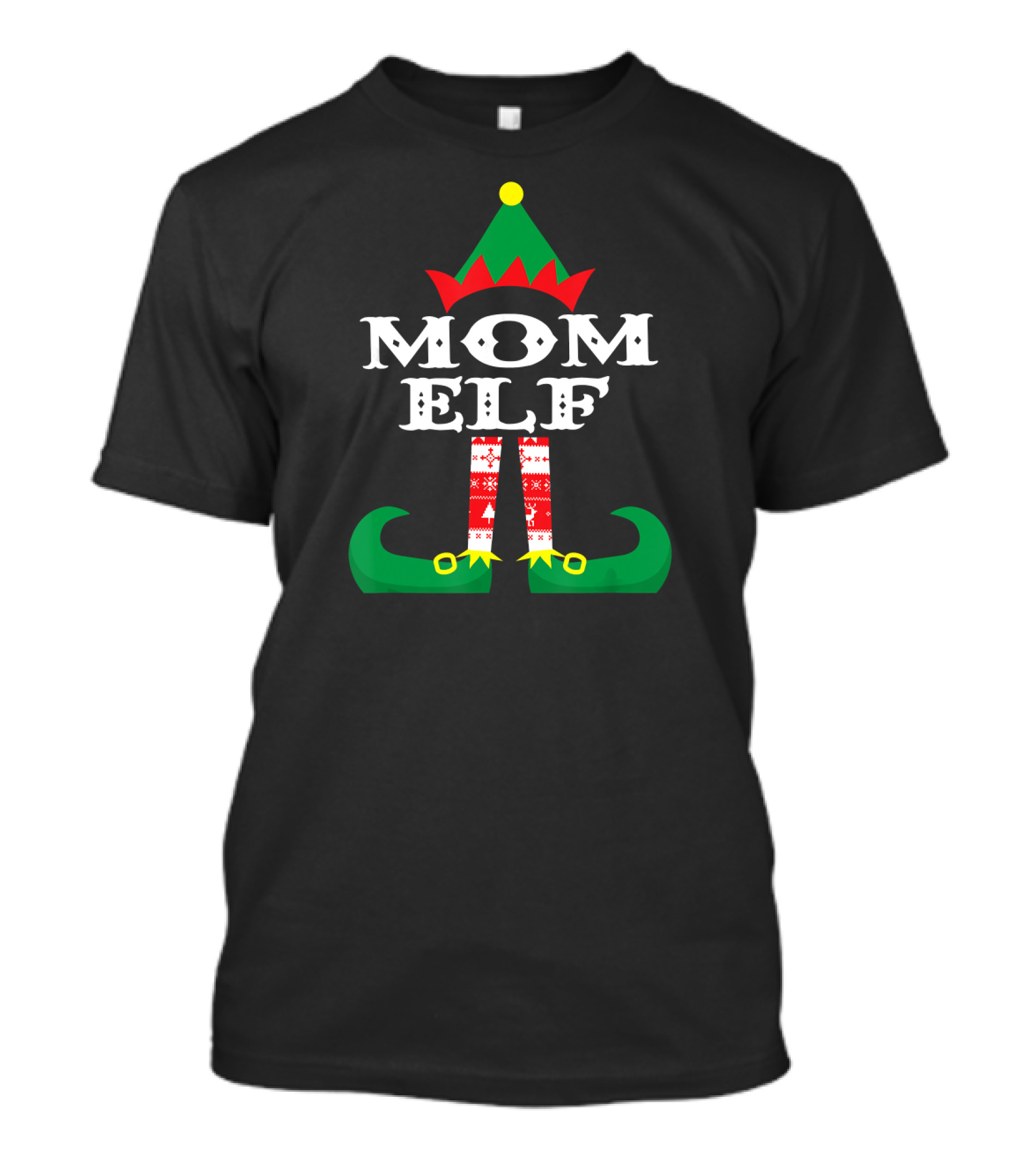 MOM ELF Christmas Family Matching Group Outfit Holiday T-Shirt