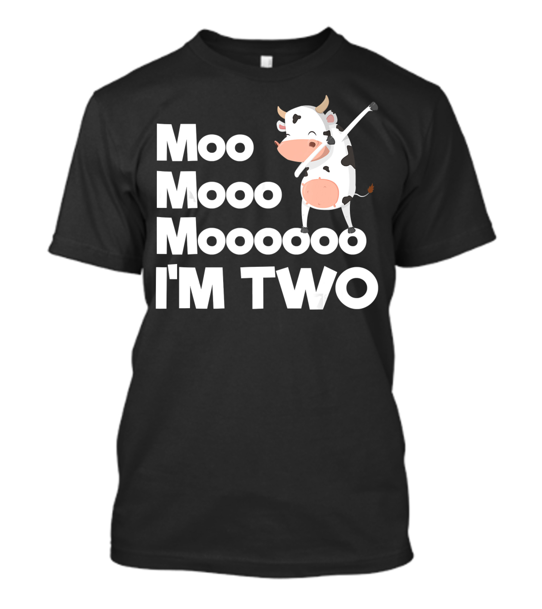 Moo Mooo Mooooo I'm Two 2nd Birthday Cute Funny Cow Dab T-Shirt