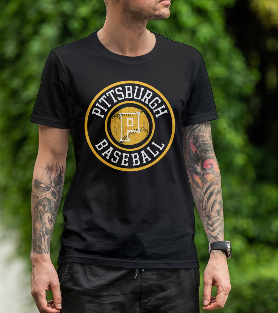 Pittsburgh Baseball Burgh Pride Pirate P Badge T-Shirt