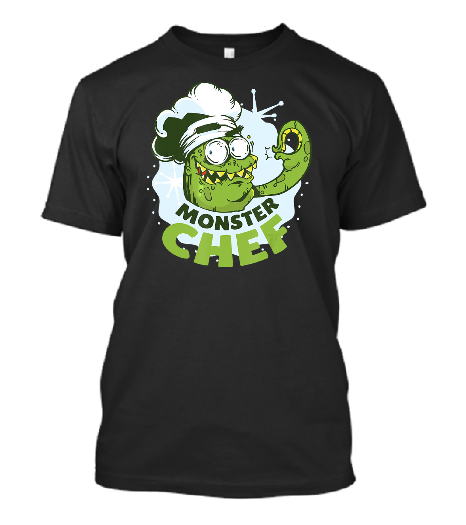 Monster Chef Stylized Green Tentacled Monster With Hat T-Shirt
