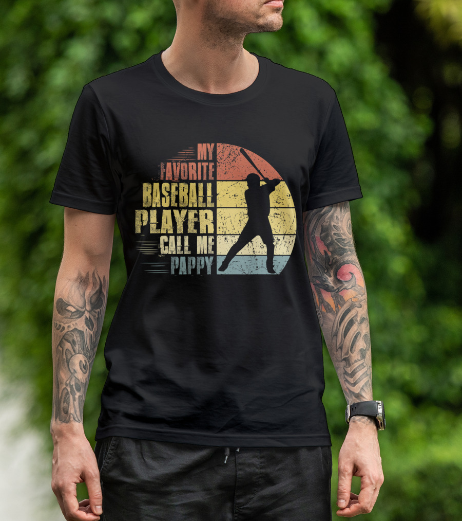 My Favorite Baseball Player Call Me Pappy Vintage T-Shirt