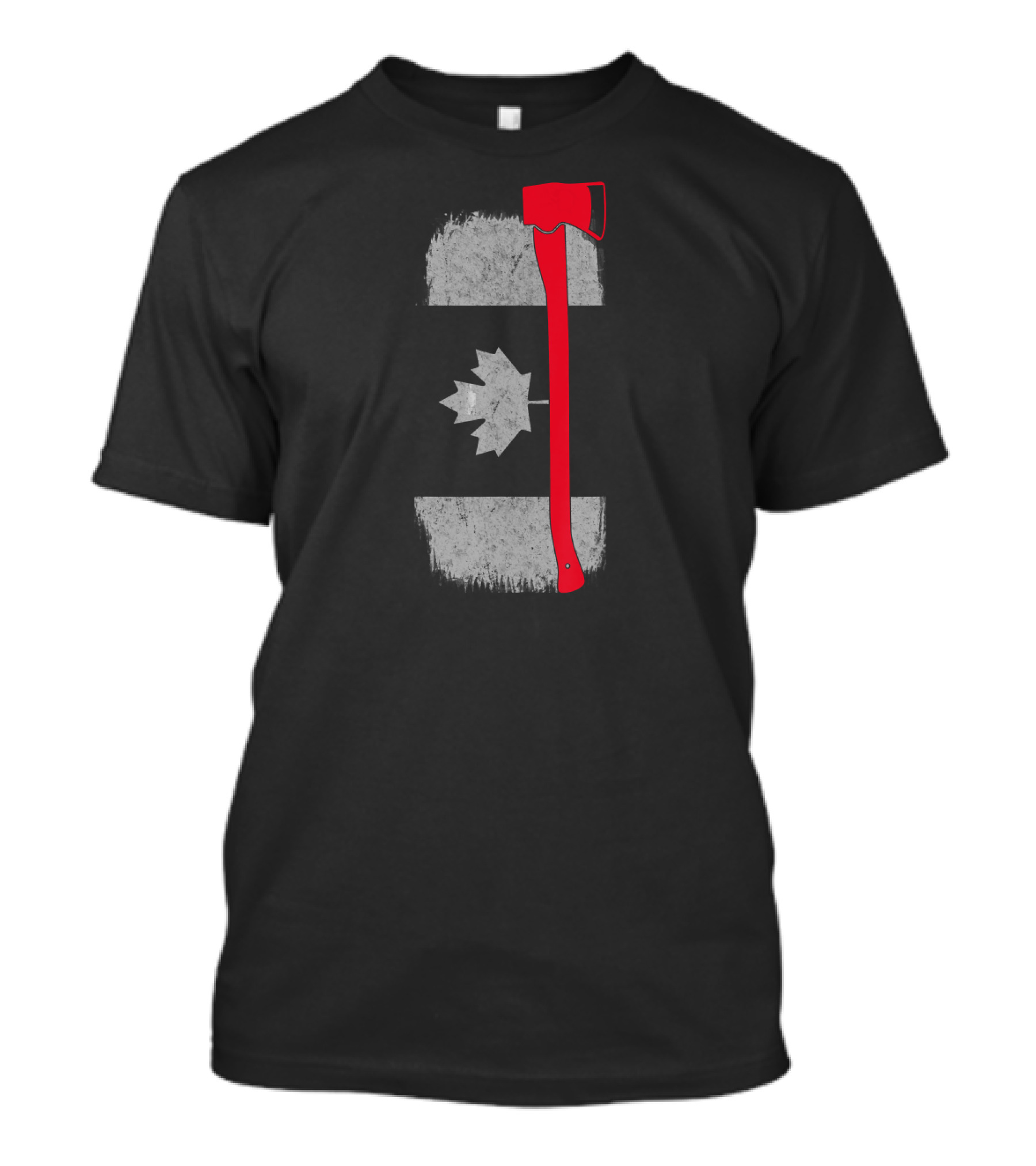Canadian Flag Firefighter Axe Maple T-Shirt
