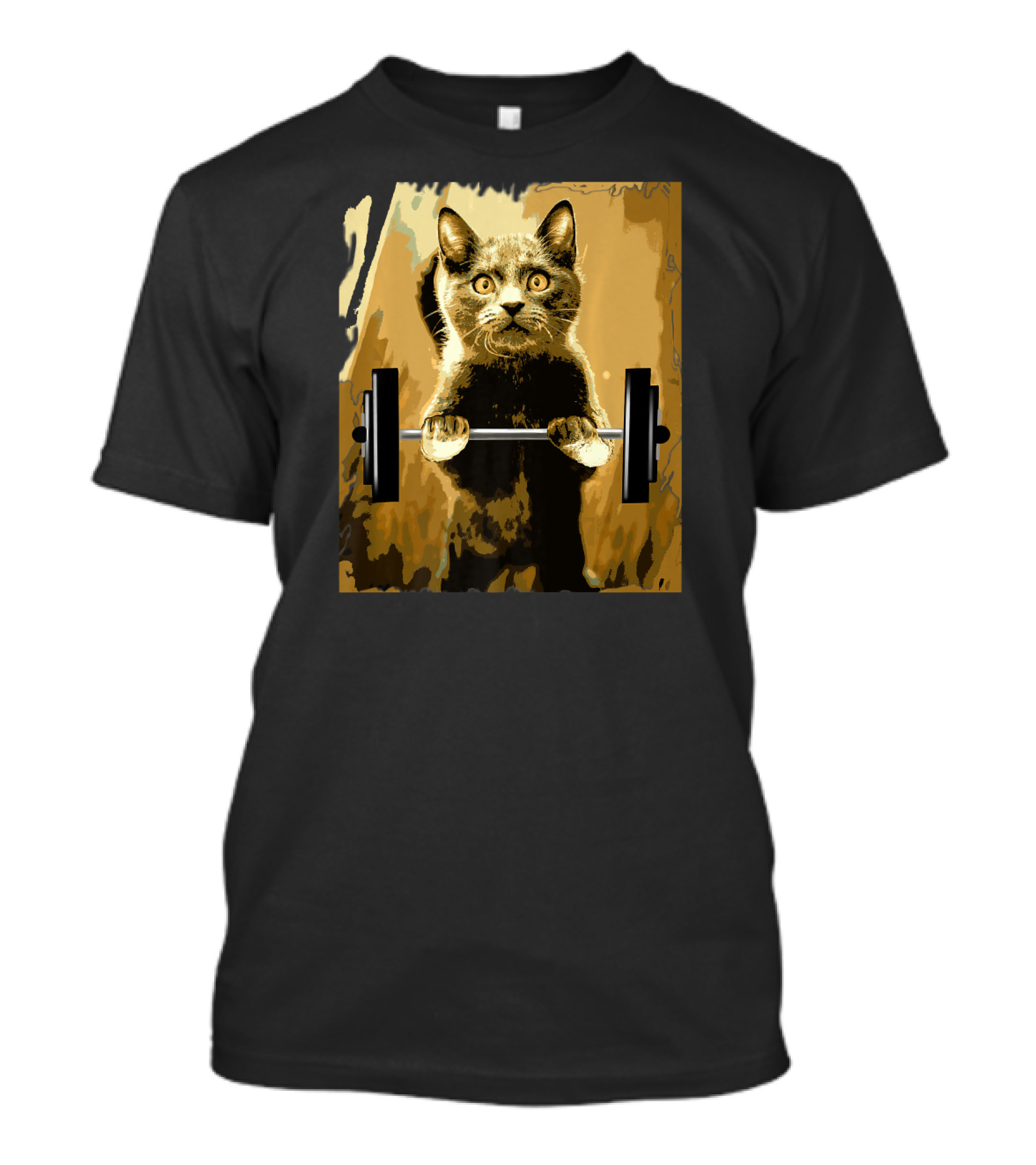 Cat Weightlifting Workout Fitness Motivation T-Shirt