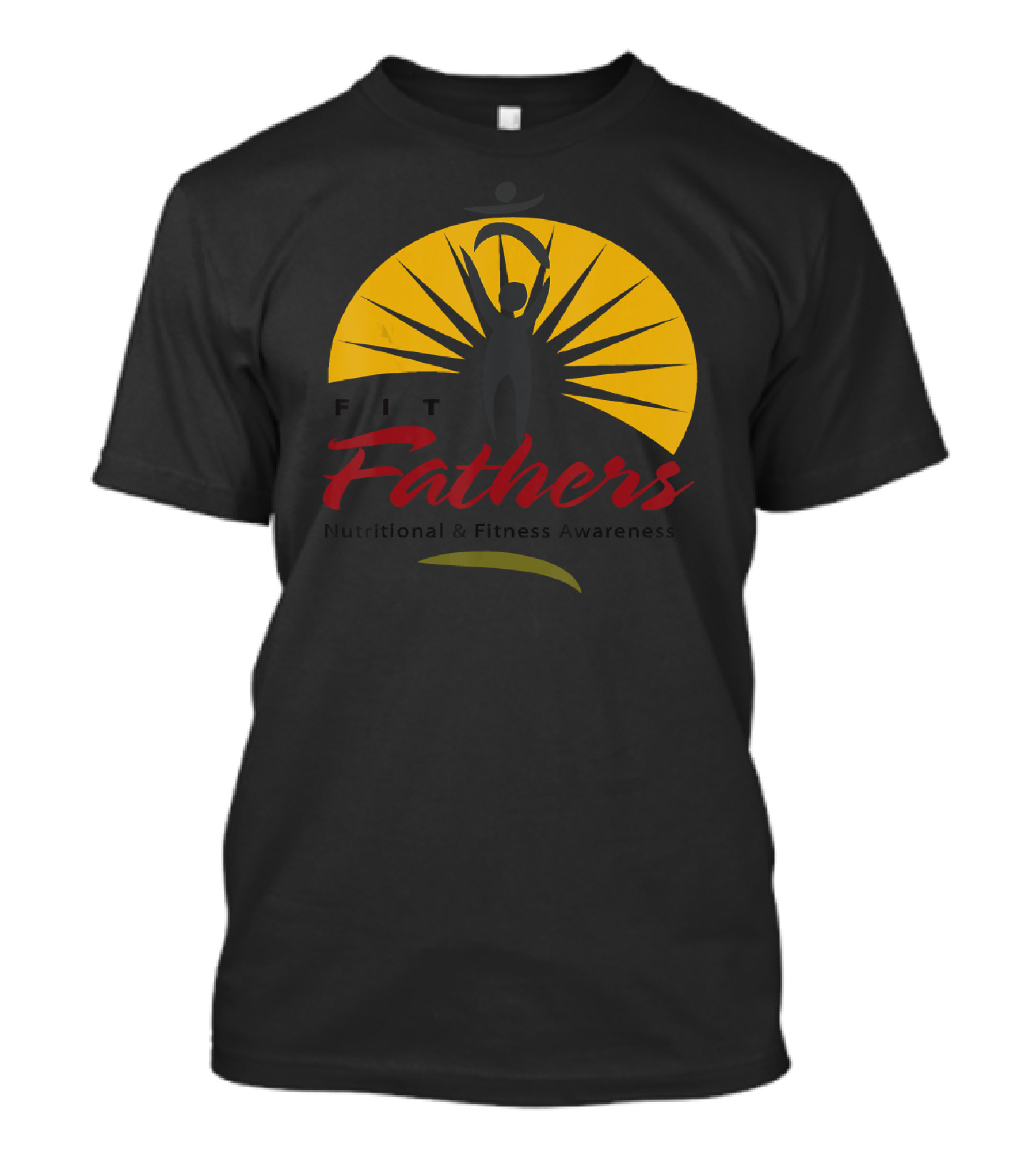 Fit Fathers Nutritional And Fitness Awareness Sunburst Figure T-Shirt