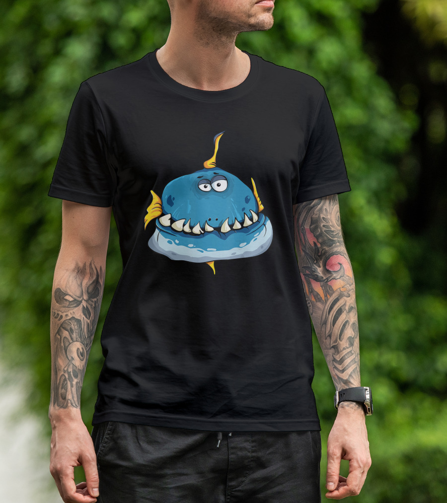 Funny Fish Grinning Cartoon Character T-Shirt