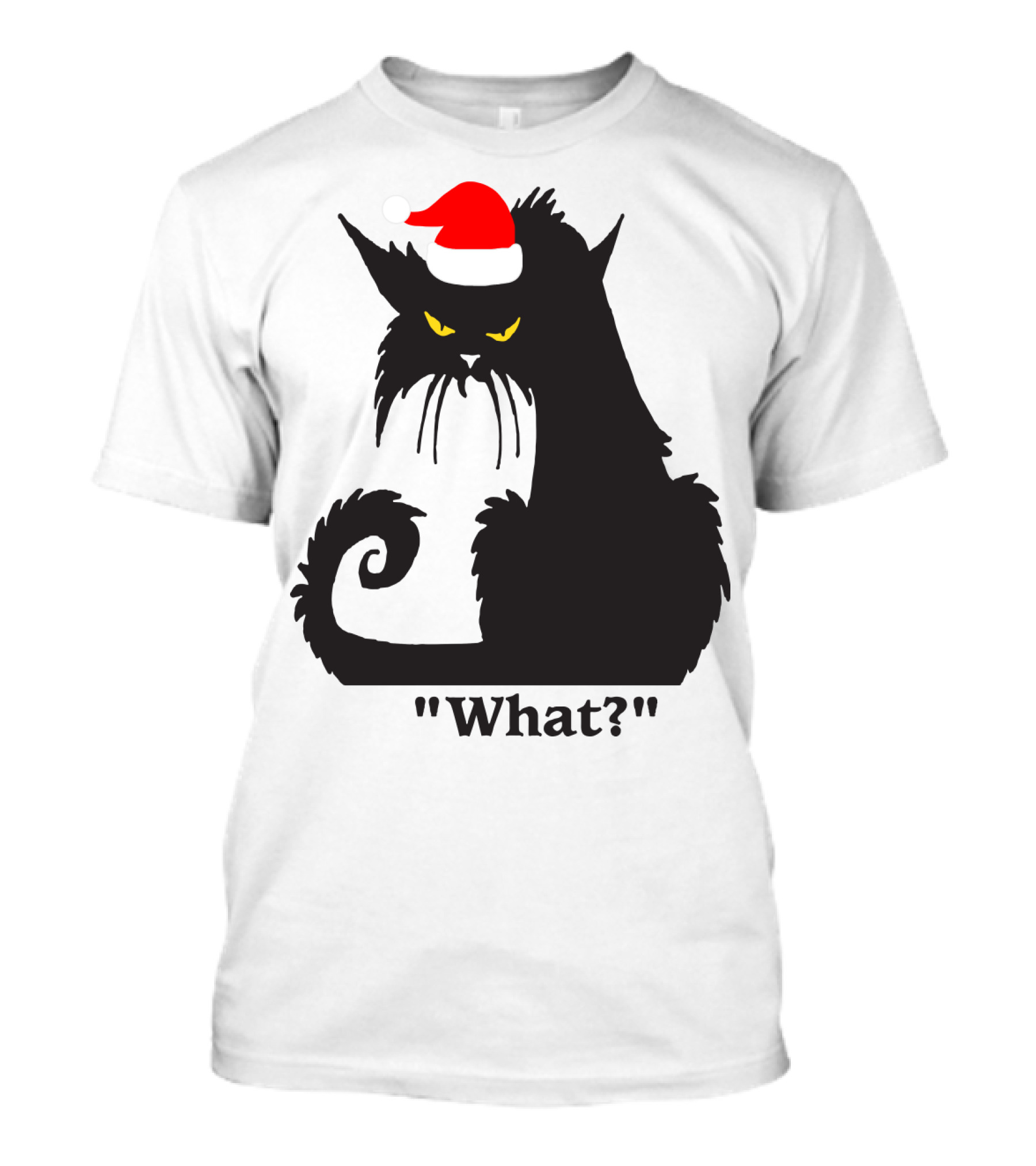 Cat Wearing Santa Hat What? T-Shirt