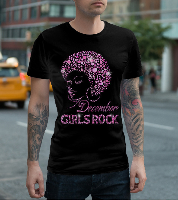 December Girls Rock Pink Rhinestone Afro T-Shirt