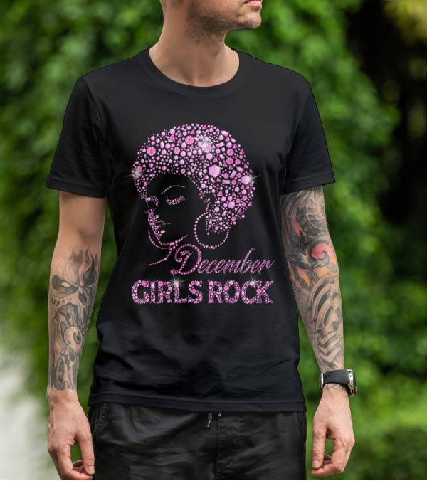 December Girls Rock Pink Rhinestone Afro T-Shirt