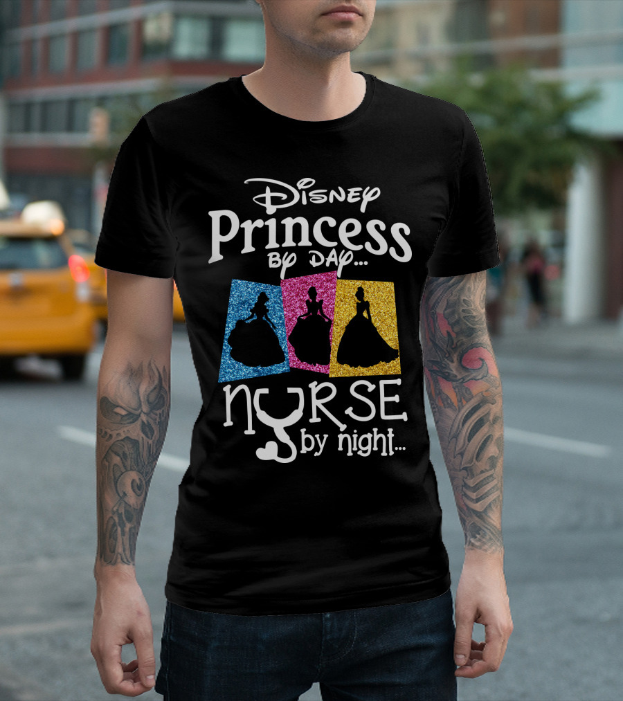 Disney Princess By Day Nurse By Night T-Shirt