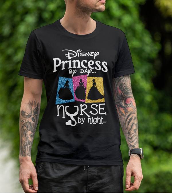 Disney Princess By Day Nurse By Night T-Shirt
