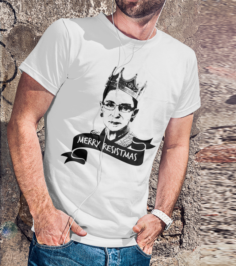 Merry Resistmas RBG Ruth Bader Ginsburg Crown T-Shirt