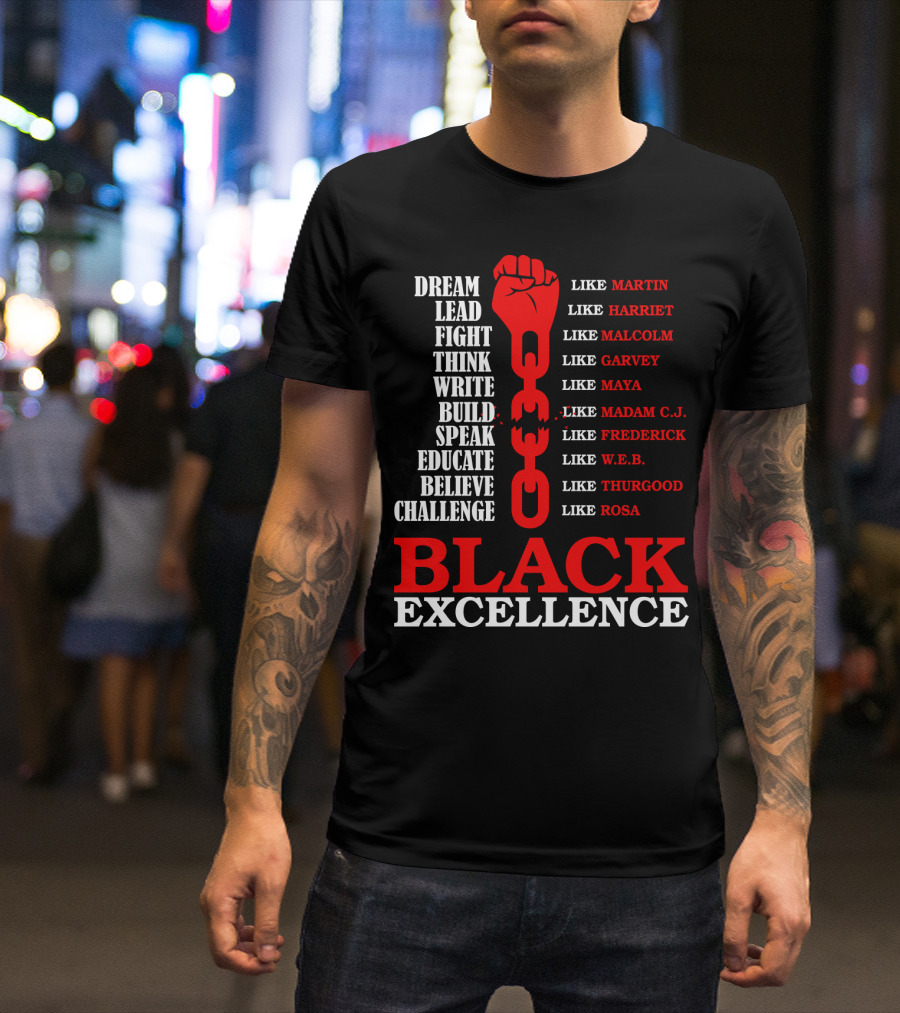 DREAM LEAD FIGHT THINK BLACK EXCELLENCE LIKE MARTIN LIKE ROSA T-Shirt