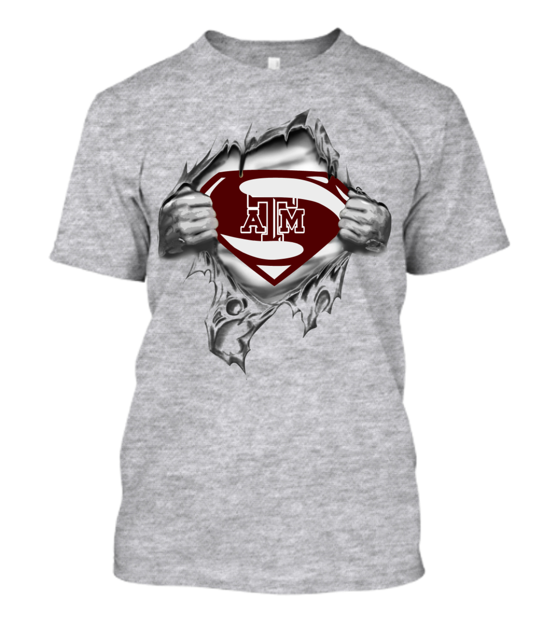 Texas A&M Aggies Superman Logo With Tearing Effect T-Shirt