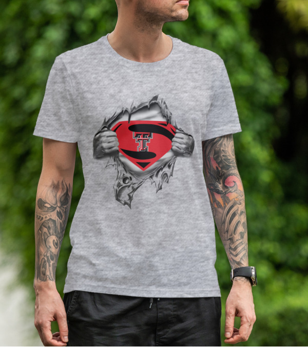 Texas Tech Double T Superman Logo Transformation T-Shirt